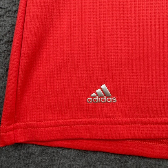 Adidas Golf Climachill Polo Shirt Womens Small Red Henley Short Sleeve Textured - Picture 5 of 7